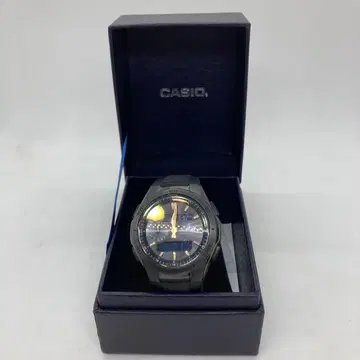 CASIO 아날로그 디지털 솔라 전파 손목시계 올 블랙 컬러 미작동