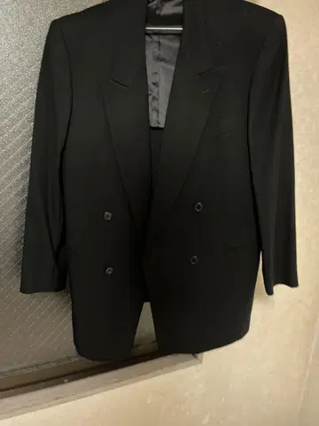블랙 더블 브레스트 테일러드 자켓