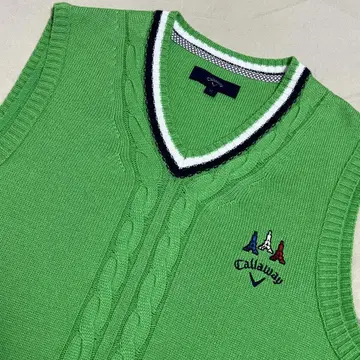 캘러웨이 골프 케이블 니트 베스트 M 새상품급 가을 겨울용 그린