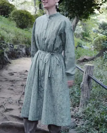 키에 피노코 린넨 원피스 코트 토끼 키에피노코