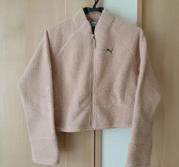 PUMA 플리스 자켓 베이지 크롭 기장 사이즈 S