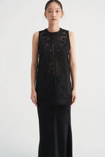 Venica 베니카 슬리브리스 상의 블라우스 louren