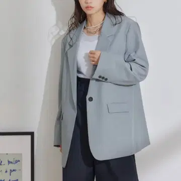 VIS 오버 사이즈 싱글 자켓 그레이 S 사이즈