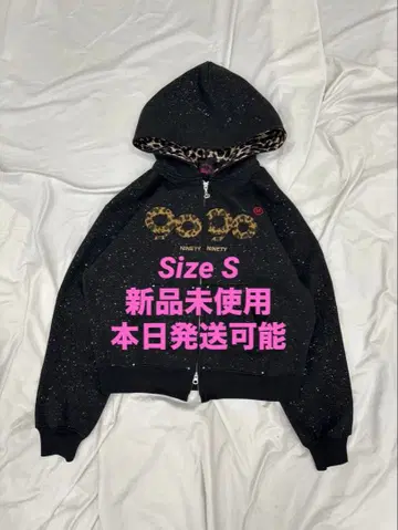 9090 OG Logo Glitter Zip Hoodie S
