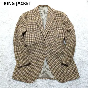 링 재킷 트위드 테일러드 재킷 베이지 46 울