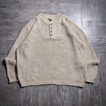 [ 00's ] EddieBauer 헨리넥 코튼 니트 스웨터 XL