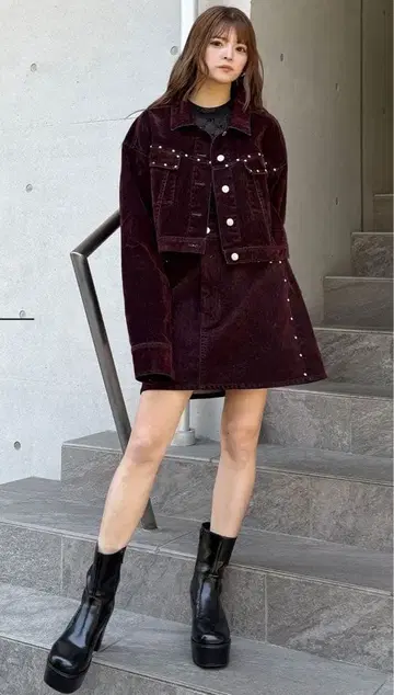 MURUA 데님 스커트 숏 기장