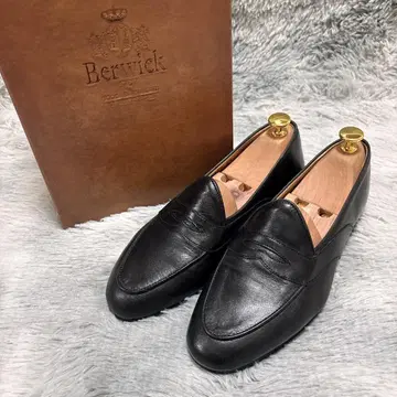 새상품급 Berwick/버윅 38(24.0cm) 로퍼 블랙 가죽