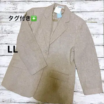 [ 택 포함 ] 베이지 테일러드 자켓 L L 빅 사이즈