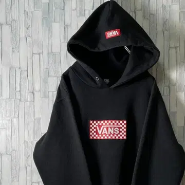 VANS 후드티 후디 빅 x 스몰 자수 로고 블랙 남성용 M
