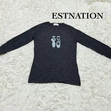 ESTNATION 에스트네이션 밸리 슈즈 패턴 울 스웨터