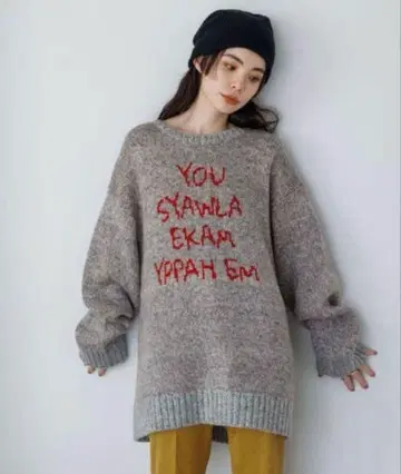 JEANASIS 5G 자카드 로고 BIG 풀오버 프리 사이즈