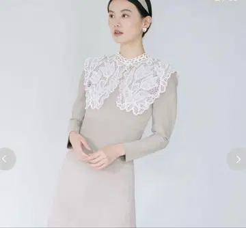 snidel 빅 레이스 컬러 니트 원피스