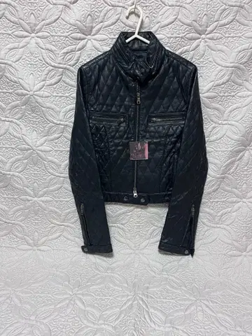 리엔다 미사용 리얼 가죽 퀼팅 자켓