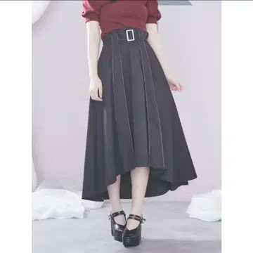 EAT ME 파이핑 언밸런스 헴 스커트