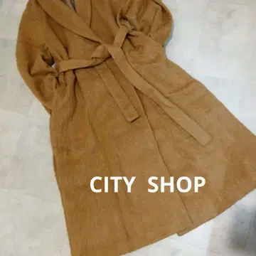새상품급 CITYSHOP 샤기 울 알파카 가운 코트 카멜