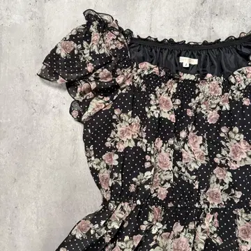 공주 갸루 장미 무늬 원피스