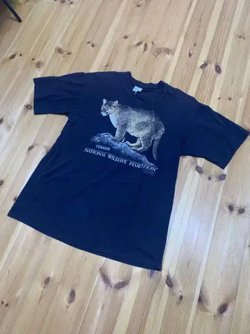 80s cougar 빈티지 티셔츠 애니멀 XL 블랙