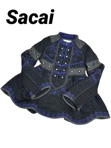 레어 새상품급 sacai 사카이 15AW 니트 블루종