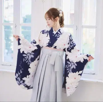 졸업식 하카마 세트 블루