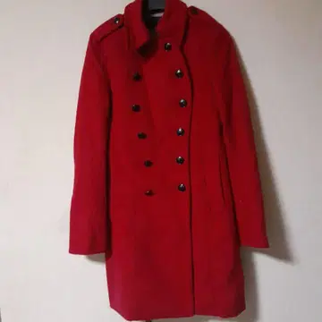 moussy 빨간색 더블 브레스트 롱 코트