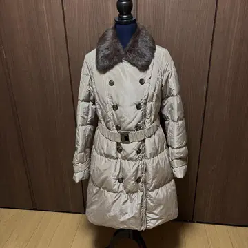 LORITTI 다운 롱 코트 토끼털 카라 부착 새상품급