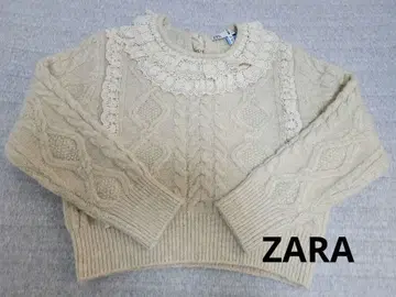 [ 클리닝 완료 ] ZARA 펄&레이스 케이블 짜임 스웨터
