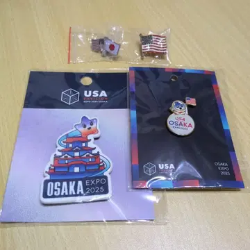 [ 오사카 엑스포 ] 미국관 USA 파빌리온 핀 배지 등 4세트