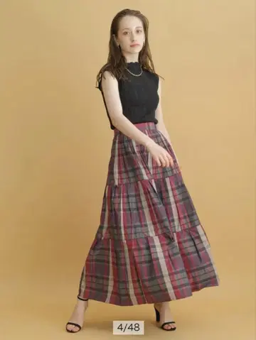 아르페쥬 스토리 체크 타프타 스커트 가을/겨울