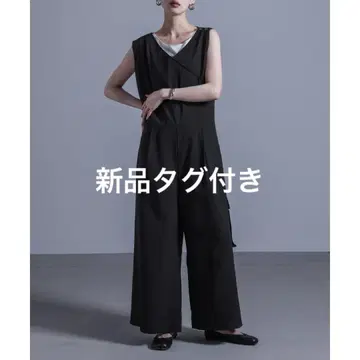 택 포함 새상품 kOhAKU 카고 팬츠 아지메 턱 콤비네존