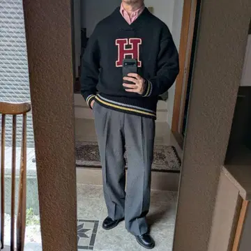 HARDIN KNITWEAR 레터드 니트 블랙