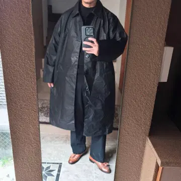 70년대 프랑스군 프랑스 경찰 레인코트 블랙 한쪽 소매