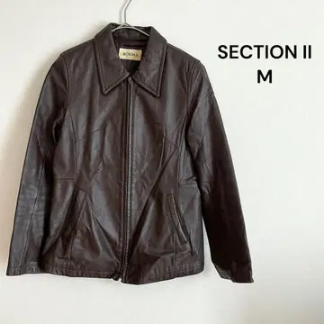 SECTION II 가죽 자켓 소가죽 집업 자켓 브라운