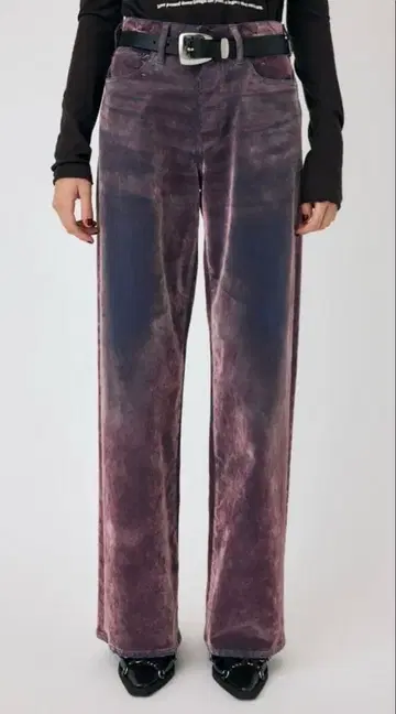 MOUSSY 벨벳 데님 배기 PNK 0