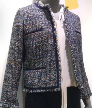 Theory 트위드 노카라 자켓