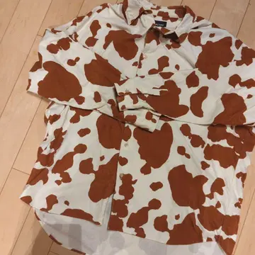 BEAMS 소 패턴 긴팔 셔츠 L