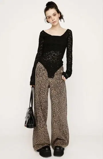LEOPARD WIDE LEG PT-D 레오파드 무늬 데님