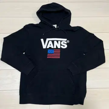 VANS 블랙 후드티 L 사이즈 미국 국기