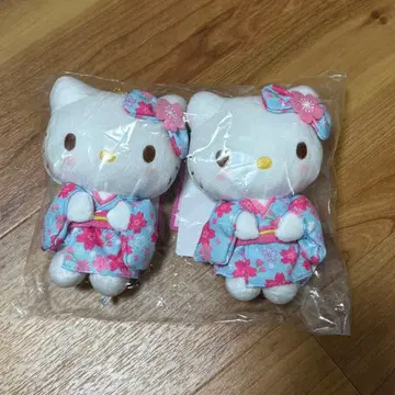 헬로키티 벚꽃 기모노 시리즈 마스코트 스카이블루 봉제 인형