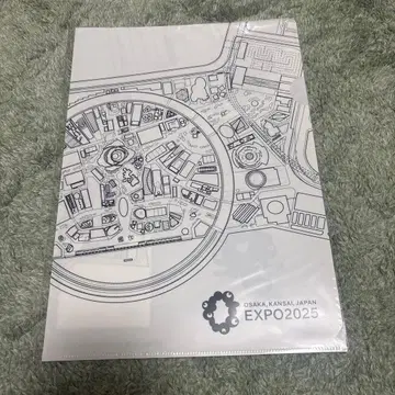 EXPO2025 회장도 클리어 파일 흑백 도면 싱글 포켓 A4 새상품