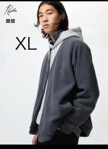 UNIQLO 플리스 오버사이즈 가디건 XL 그레이