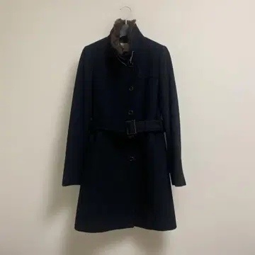 쿠미쿄쿠 블랙 벨트 퍼 코트 블랙 M