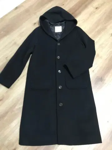 BEAMS BOY 울 후드 코트 블랙 size 1