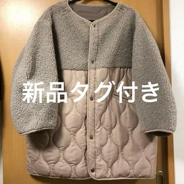 도트 에스티 매트 타프타 x 보아 절개 M65 노카라 코트 베이지