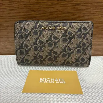 새상품 마이클코어스 접이식 지갑 MK 로고 골드&블랙