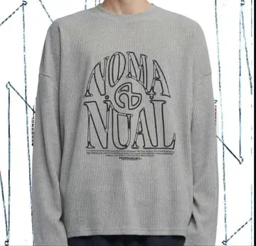 NOMANUAL 그레이 로고 긴팔 트레이닝복