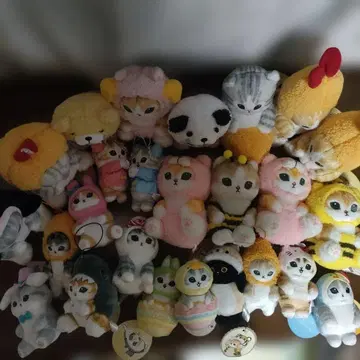 택 포함 25개 mofusand 봉제 인형 상어냥 산리오 마스코트