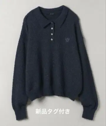 지나시스 컬얀 폴로 니트 니트 카라 부착 네이비