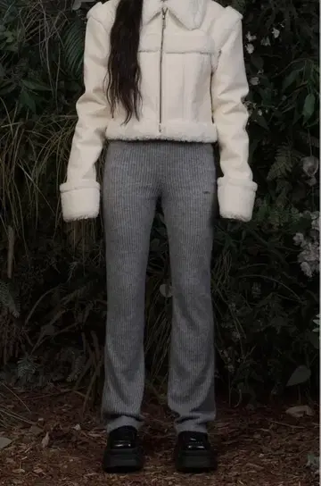 KHAKIPOINT Ribbed Bootcut Leggings (그레이)