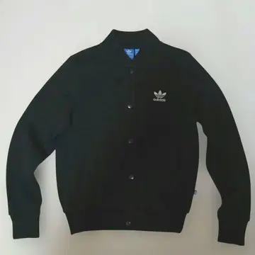 adidas 블랙 가디건 트레포일 로고 L